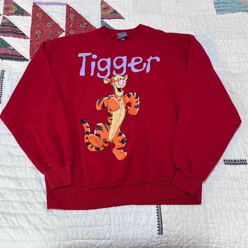 Pooh 100 Acre Collection Tigger Sweatshirt Red Vintage 90s Made in USA‎ Large